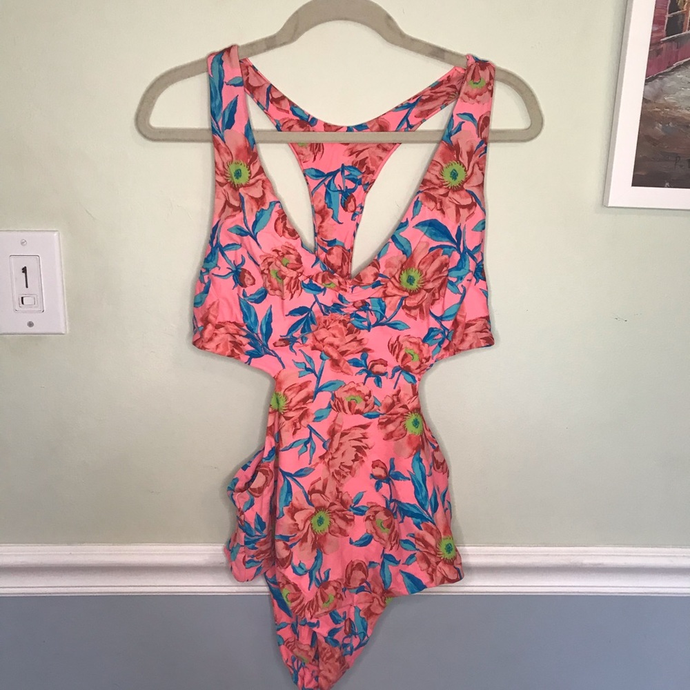 Floral one piece swimsuit